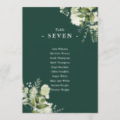 Bloemrijke smaragdgroene zitplaats Plan Tafelnumme Kaart (Achterkant)