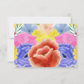 Bloemrijke Spaanse Fiesta Bruiloft RSVP Kaart (Achterkant)