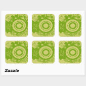 Bloemrijke spiraal vierkante sticker (Vel)