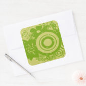 Bloemrijke spiraal vierkante sticker (Envelop)