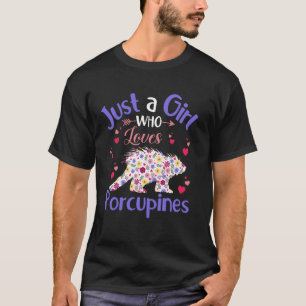 Bloemrijke Stekelvarken Meisjes Vrouwen Gewoon Een T-shirt