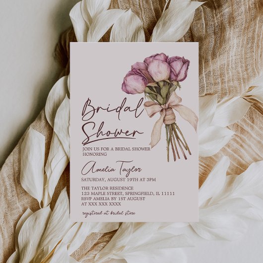 Bloemrijke strik elegante boho bruiloft feest kaart