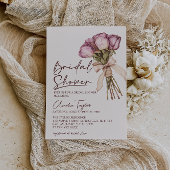 Bloemrijke strik elegante boho bruiloft feest kaart