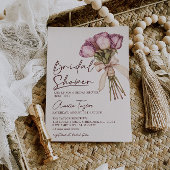 Bloemrijke strik elegante boho bruiloft feest kaart