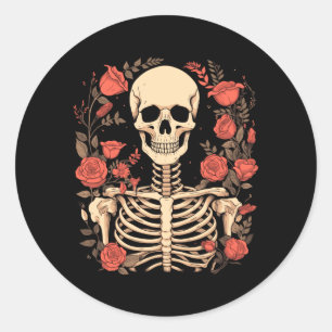 Bloemrijke Suiker Schedel Dag Van Overheidsinstant Ronde Sticker