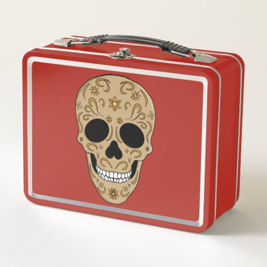 Bloemrijke Suiker Schedel Dia de los Muertos (Voorkant)