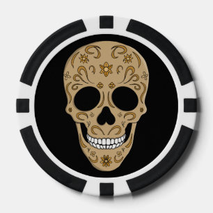 Bloemrijke Suiker Schedel Dia de los Muertos Poker Chips