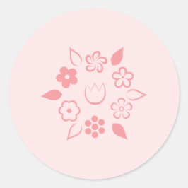 Bloemrijke Sweet Snoep Pink Spring Flower Ronde Sticker