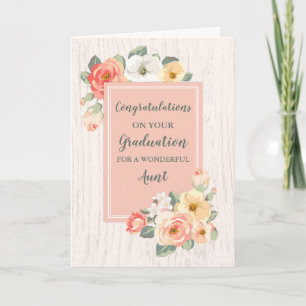 Bloemrijke Tante Gefeliciteerd Afstuderen Kaart