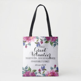 Bloemrijke tas Vrijwilliger Bedankt Cadeau Waarder