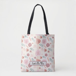 Bloemrijke terug naar school tote bag