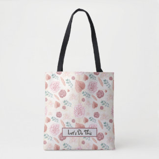 Bloemrijke terug naar school tote bag