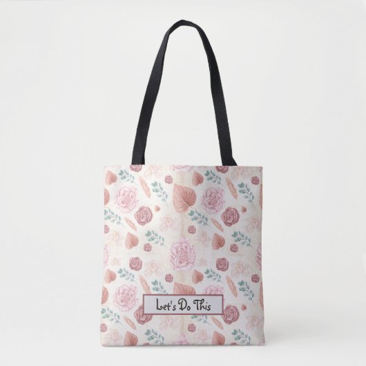 Bloemrijke terug naar school tote bag (Voorkant)