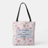 Bloemrijke terug naar school tote bag (Achterkant)