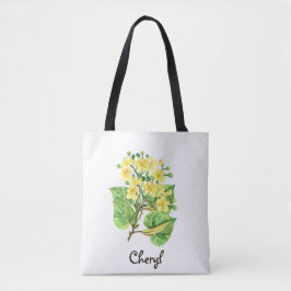 Bloemrijke terug naar school tote bag