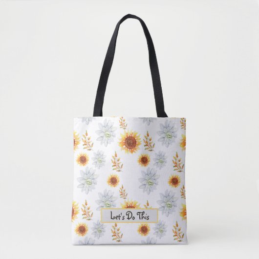 Bloemrijke terug naar school tote bag (Voorkant)