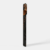 Bloemrijke tijger 3D met aangepaste naam iPhone 15 Case (Rechterkant)