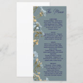 Bloemrijke trouwmenu, Minimalistisch menu, Elegant Menu (Voorkant / Achterkant)