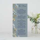 Bloemrijke trouwmenu, Minimalistisch menu, Elegant Menu (Staand voorkant)