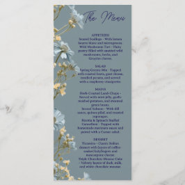 Bloemrijke trouwmenu, Minimalistisch menu, Elegant Menu
