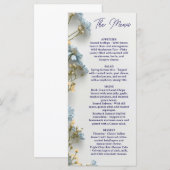 Bloemrijke trouwmenu, Minimalistisch menu, Elegant Menu (Voorkant / Achterkant)