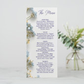 Bloemrijke trouwmenu, Minimalistisch menu, Elegant Menu (Staand voorkant)