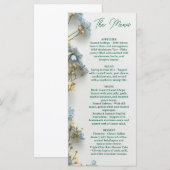 Bloemrijke trouwmenu, Minimalistisch menu, Elegant Menu (Voorkant / Achterkant)