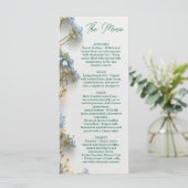 Bloemrijke trouwmenu, Minimalistisch menu, Elegant Menu (Staand voorkant)