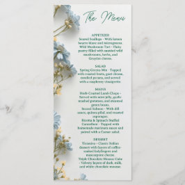 Bloemrijke trouwmenu, Minimalistisch menu, Elegant Menu