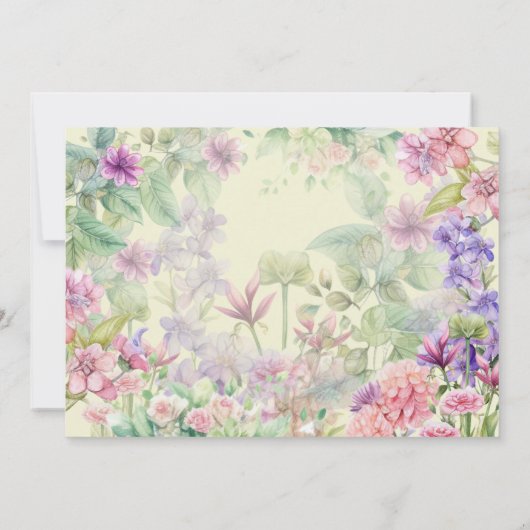 Bloemrijke tuin waterverf verjaardag kaart (Achterkant)