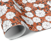 Bloemrijke Uitnodiging: Abstracte Bruiloft Cadeaupapier (Rol Hoek)