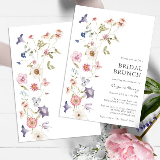 Bloemrijke uitnodiging voor bruidsbrunch