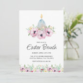 Bloemrijke uitnodiging voor Pasen brunch (Staand voorkant)
