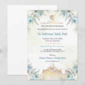 Bloemrijke uitnodiging voor Sri Sukhmani Sahib Pat (Voorkant / Achterkant)