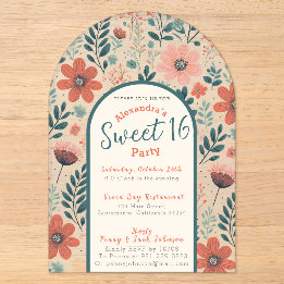 Bloemrijke uitnodiging voor sweet sixteen in de he