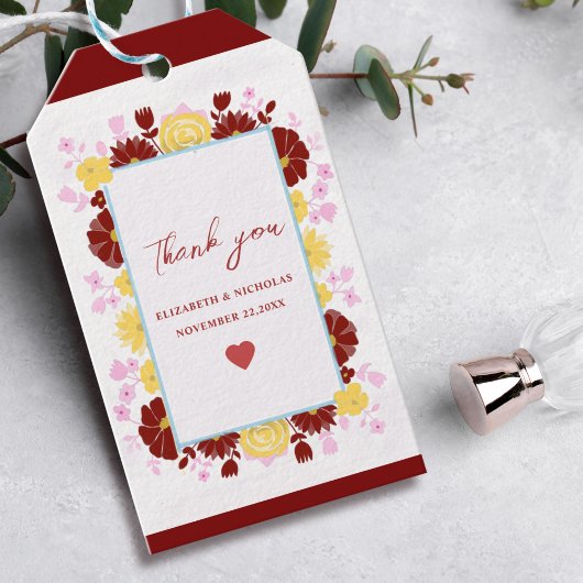 Bloemrijke unieke elegante bruiloft gunst Gift Lab Cadeaulabel