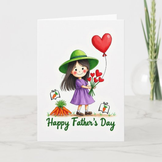 Bloemrijke Vaderdag Kinderkaart Kaart (Voorkant)