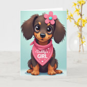 Bloemrijke Vaderdag Puppy Kaart (Gele Bloem)
