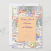 Bloemrijke verjaardagsbrunch uitnodiging (Voorkant)