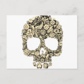 Bloemrijke Versierd Schedel Briefkaart (Voorkant)