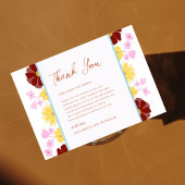 Bloemrijke Vibrant Unieke Elegante bruiloft Bedankkaart