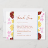 Bloemrijke Vibrant Unieke Elegante bruiloft Bedankkaart (Voorkant)