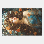  bloemrijke Victoriaans godin Art Nouveau Inpakpapier Vel (Voorkant)