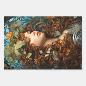  bloemrijke Victoriaans godin Art Nouveau Inpakpapier Vel (Voorkant 3)