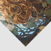  bloemrijke Victoriaans godin Art Nouveau Tissuepapier (Detail)