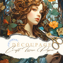  bloemrijke Victoriaans godin Art Nouveau Tissuepapier