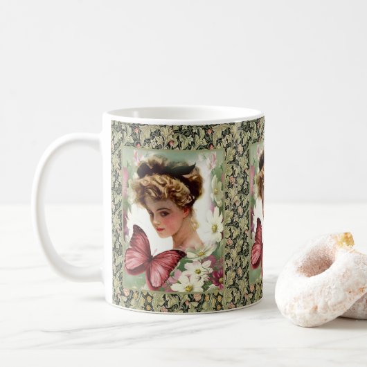 Bloemrijke Victoriaanse Mok (Met donut)