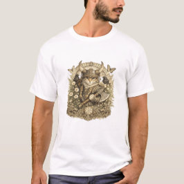 Bloemrijke Viking Kattenkrijger - Schattige Noorse T-shirt