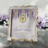 Bloemrijke Vintage Bruiloft Welkom Poster