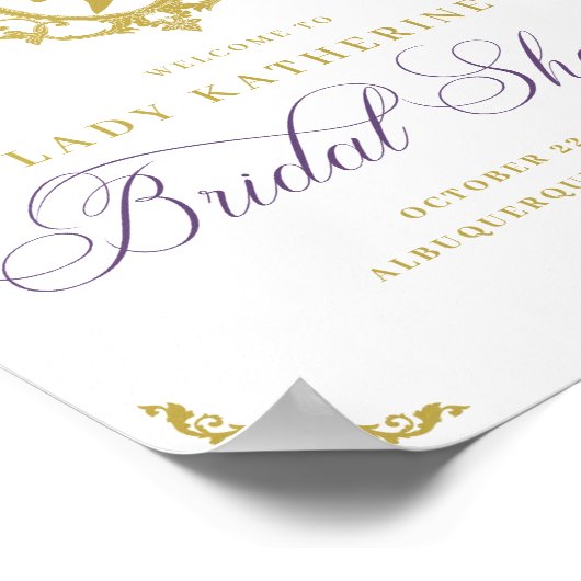 Bloemrijke Vintage Bruiloft Welkom Poster (Hoek)